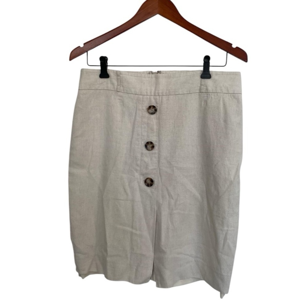 Le Château Linen Cream Skirt size 8